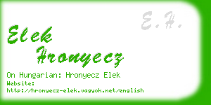 elek hronyecz business card